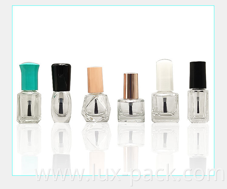 3/5/7/10/12/15ml Manufacturer customized empty glass uv nail polish bottle with brush